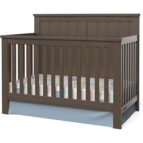 Child Craft Calder 4-in-1 Convertible Crib, Baby Crib Converts to Day Bed, Toddler Bed and Full Size Bed, 3 Adjustable Mattress Positions, Non-Toxic, Baby Safe Finish (Brushed Truffle)