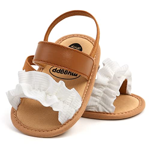 GDSDYM Infant Baby Girls Summer Sandals with Flower Bowknot Soft Sole Newborn First Walker Crib Dress Shoes