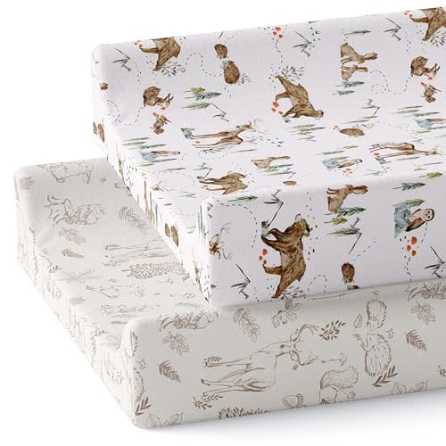 Baby Changing Pad Cover 2-Pack for Boys, Girls (Magic Forest) - Premium Fitted Sheets Baby Diaper Changing Table Cover - Buttery Soft Cotton Blend
