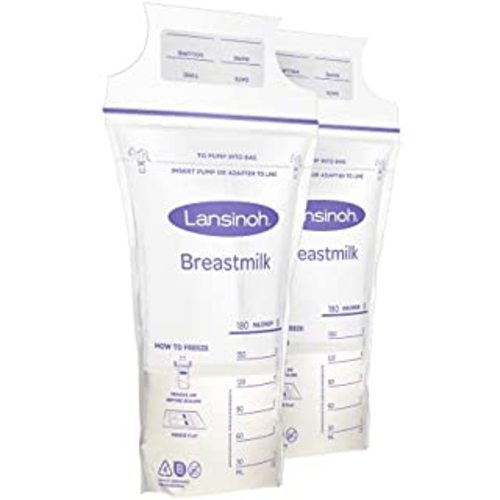 Baby Lemon Breast Milk Storage Bags with Spout - 8 oz, 100 Bags, Extra Thick, Leak Proof, Pre-sterilized, Ready to Use, BPA Free, Easy Write Material