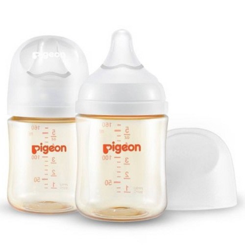 Pigeon Nurture & Nest Wide-Neck and Anti-colic PPSU BPA-Free Baby Bottles with Nipples - 5 fl oz/2pk