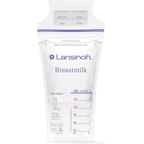 Lansinoh Breastmilk Storage Bags, 150 Count, Baby Essentials, Fast Freeze & Thaw Breast Milk Bags for Baby Bottle Feeding, Superior Strength & Stretch, 6 Ounce