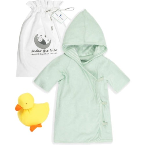 UNDER THE NILE Terry Hooded Robe & Stuffed Duck Set, Size: 0-6 M