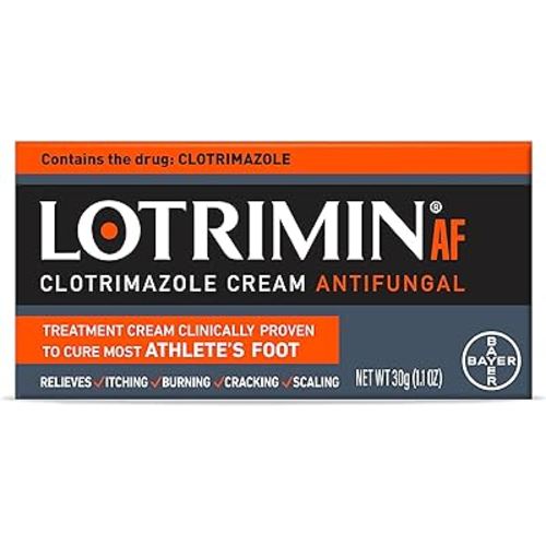 Lotrimin AF Cream: Athlete's Foot 1% Clotrimazole Antifungal Treatment, Clinically Proven Effective, 1.1 Ounce (New Look)