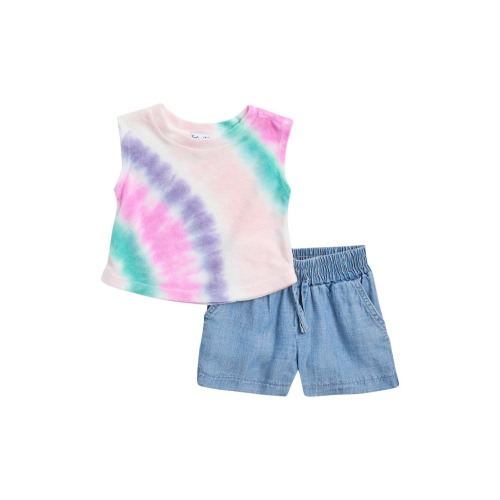 Daydream Tie Dye T-Shirt & Chambray Shorts Set
