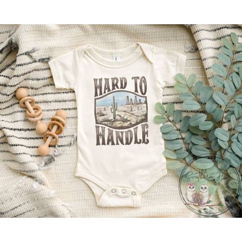 Hard To Handle Shirt, Western Onesie®, Funny Shirt, Cowboy Shirt, Toddler Shirt, Boy&#39;s Shirt, Neutral Shirt, Buckaroo, Bodysuit