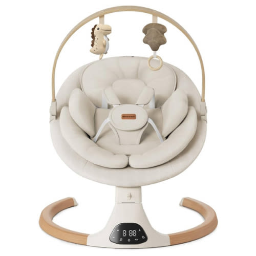 Baby Swings for Infants, Monamii Baby Swing, Bluetooth Infant Swing with Music Speaker, 5 Speeds and Remote Control, Indoor & Outdoor Use (Black)