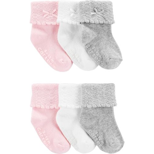 Carter's Baby Girl Folded Cuff Socks (6 Pack)