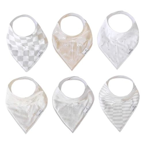 Copper Pearl Baby Bandana Bibs - 6 Pack Soft Cotton Baby Bibs for Drooling and Teething, Absorbent Drool Bibs for Baby Girl and Boy, Adjustable to Fit Newborns to Toddlers, Tons of Styles (Henry Set)