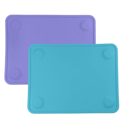 Weesprout Silicone Suction Placemats For Babies, Toddlers & Kids - Small, 2 Pack (matte Pink & Off-white)