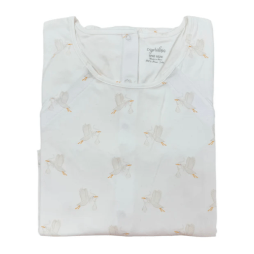 Stork Print Labor & Delivery Gown – Ivory