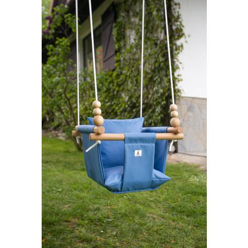 WATERPROOF Blue Outdoor Garden Baby Swing Schaukel Balançoire with playing beads | CE | Easter Baby Gift