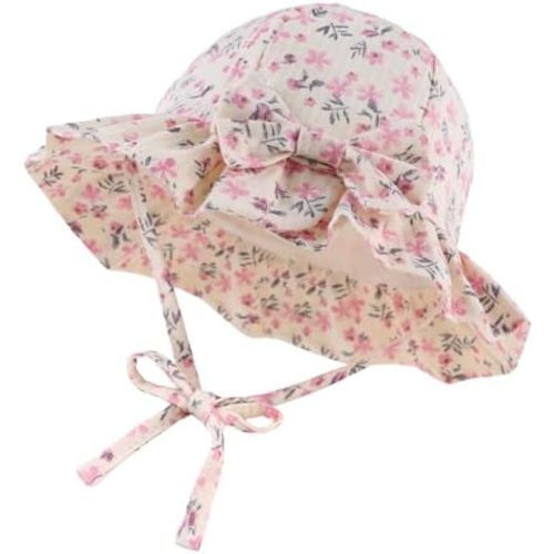 JANGANNSA Bow Baby Girls Summer Hat Flower Toddler Girls Sun Hat Cotton Breathable Infant Hat