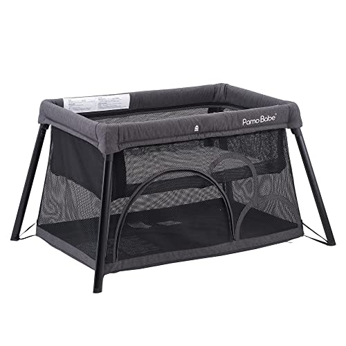Pamo babe Travel Crib - Lightweight Baby Playpen with Bassinet, Portable Mini Playard