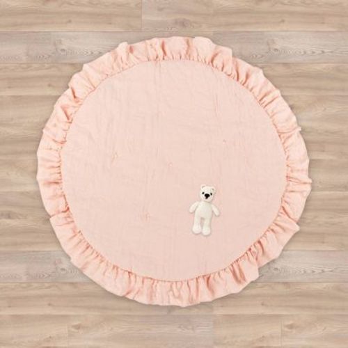 Lush Décor Baby Round Ruffle Play Mat - White