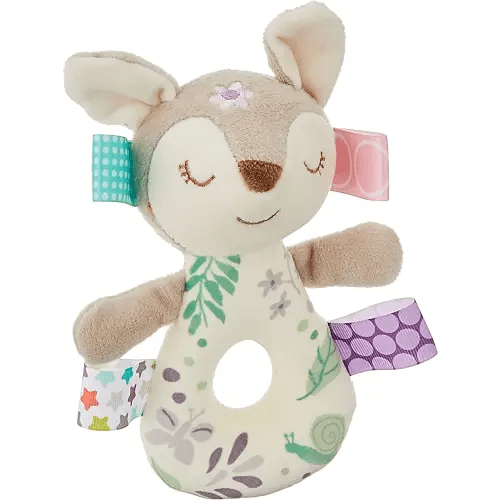 Taggies Embroidered Soft Ring Rattle, Flora Fawn