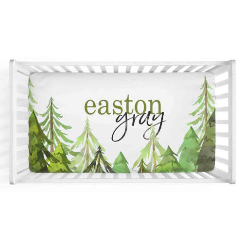 Woodland Tree Personalized Crib Sheet