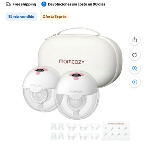Momcozy M5 Pinky Breast Pump Hands Free, Electric 24mm Pink 2 Pack