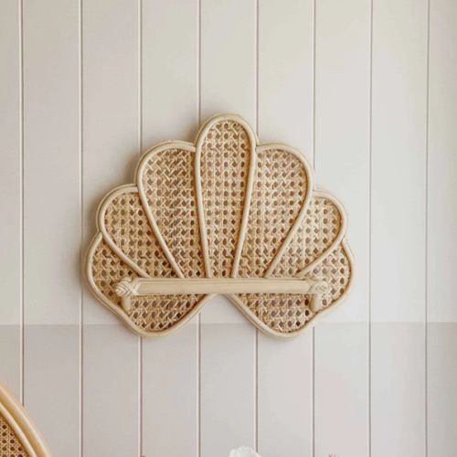 Ariel Rattan Shell Shelf - Bedroom Decor – Stitch & Straw