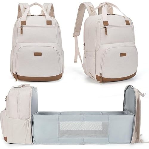 mommore Diaper Bag Backpack with Changing Station Large Travel Diaper Bags Unisex Baby Bag with Changing Pad, Stroller Straps