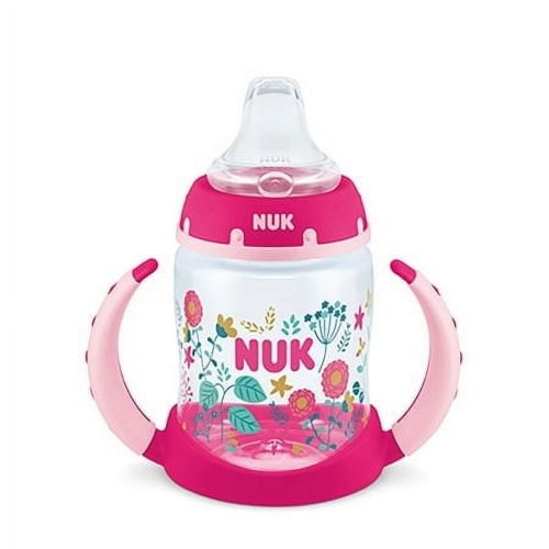 NUK Learner Cup, 5 oz Soft Spout Sippy Cup, 1 Pack, 6+ Months, Pink, Girl