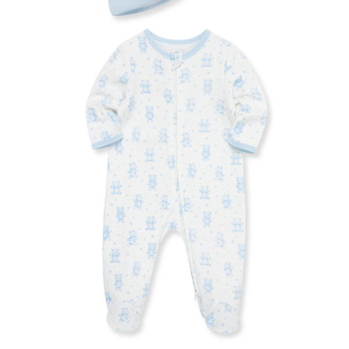 Happy Bear 2-Way-Zip Footie & Hat