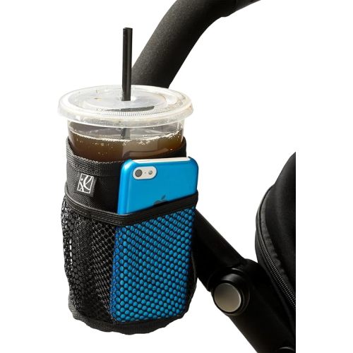 J.L. Childress Cup 'N Stuff Stroller Cup & Phone Holder - Accessories for Baby Strollers, Wheelchairs, Scooters, Walkers, Universal Fit for UPPAbaby, Doona, & More, Drink & Bottle Holder - Black