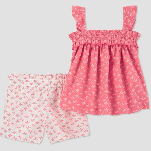 Carter's Just One You® Baby Girls' Floral Top & Bottom Set - Red/White, Size: Newborn