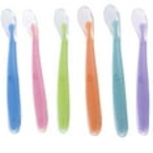 Baby Soft Silicone Spoon Candy Color Temperature Sensing Spoon Children Food Baby Feeding Dishes Feeder Appliance