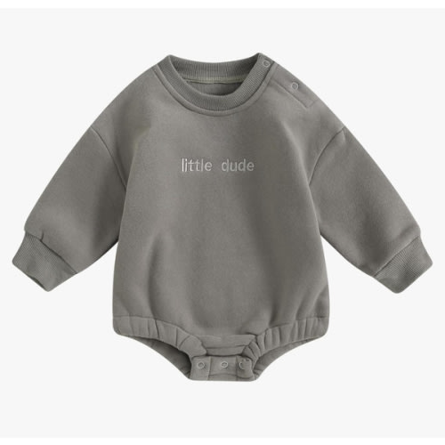 VISGOGO Newborn Infant Baby Boy Girls Oversized Romper Little Dude Sweater Onesie Coming Home Outfit Neutral Clothes