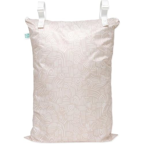 Bumkins Waterproof Hanging Wet Bag Large for Baby, Laundry, Dirty Clothes, Travel, Swim Suit, Cloth Diapers, Pool, Towels, Daycare, Beach, Zip Reusable Bag, Wetdry Vacation Packing, XL Boho Beige