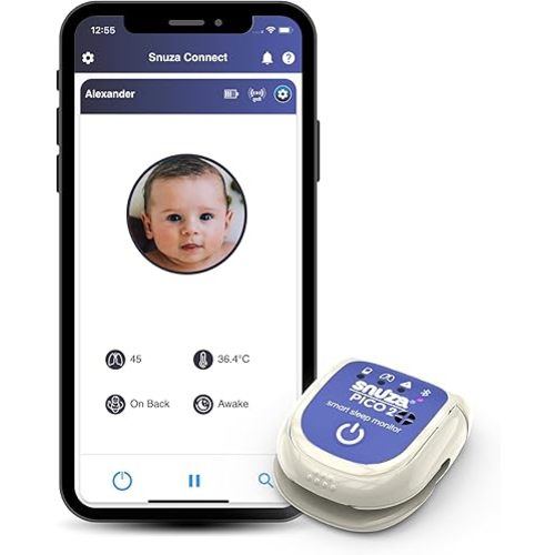 Snuza Pico 2 – Smart Sleep Monitor | Connect to App Or Use As Standalone Device | Tracks Movement, Sleep Patterns, Body Position & Skin Temperature | Real-Time Alerts for Safer Sleeping