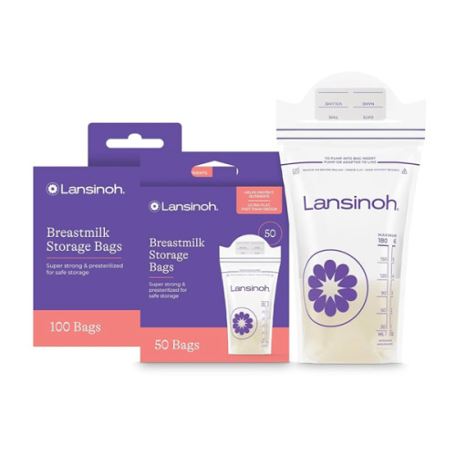Lansinoh Breastmilk Storage Bags, 150 Count, Baby Essentials, Fast Freeze & Thaw Breast Milk Bags for Baby Bottle Feeding, Superior Strength & Stretch, 6 Ounce