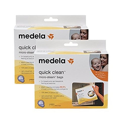 Medela Quick Clean Micro-Steam Bags, 2 Packs of 5 bags