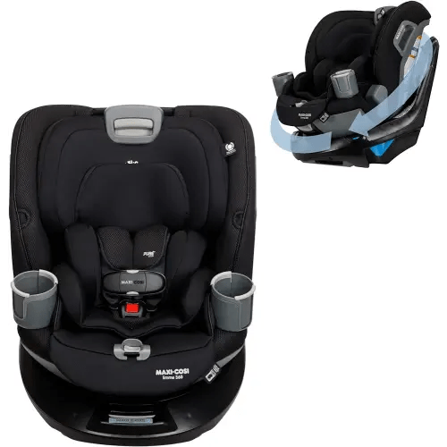 Maxi-Cosi Emme 360 Car Seat: Rotating Car Seat 360, All-in-One Convertible, Car Seat 360 Rotation, Swivel Car Seat in Midnight Black