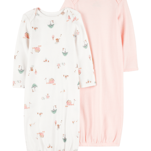 Pink Baby 2-Pack Sleeper Gowns | Carter’s Oshkosh Canada