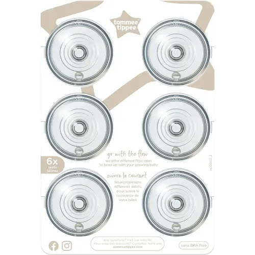 Tommee Tippee Baby Bottle Nipples, Fast Flow, 6+ Months, Pack of 6