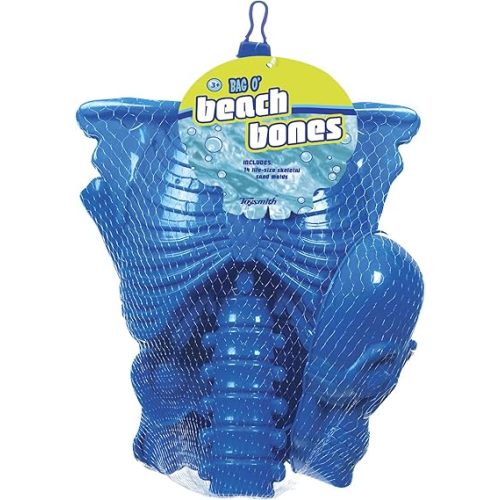 Toysmith, Bag O'Beach Bones Playset, 14 Life-Size Bone Sand Molds, For Boys & Girls Ages 3+, 15 Inch
