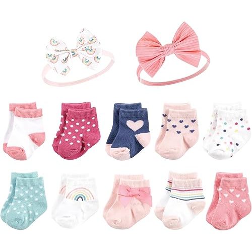 Hudson Baby Unisex Baby Girls' sock and headband