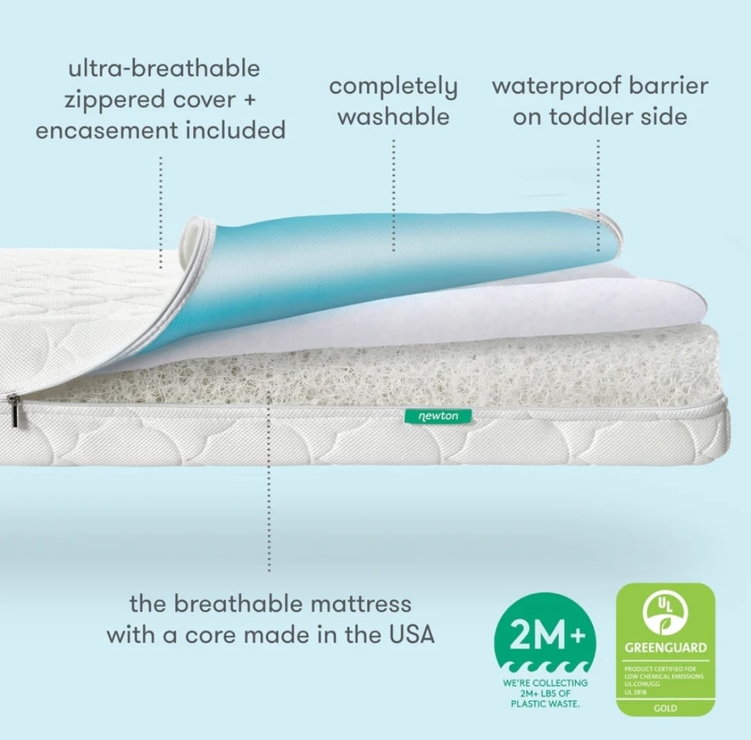 Newton Waterproof Crib Mattress - Standard / White