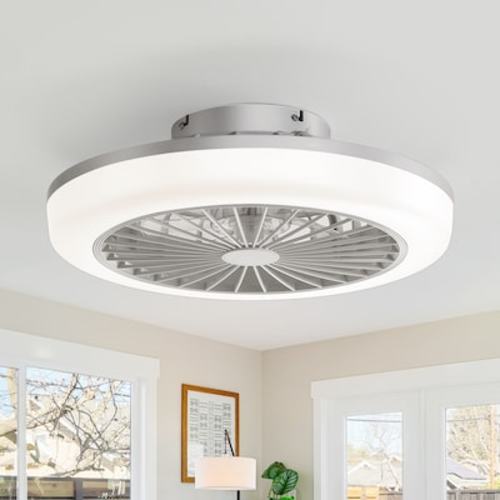 Sofucor 18-in White with ABS Blades Color-Changing Flush Mount Ceiling Fan With Light and Remote Included 7 -Blade in the Ceiling Fans department at Lowes.com