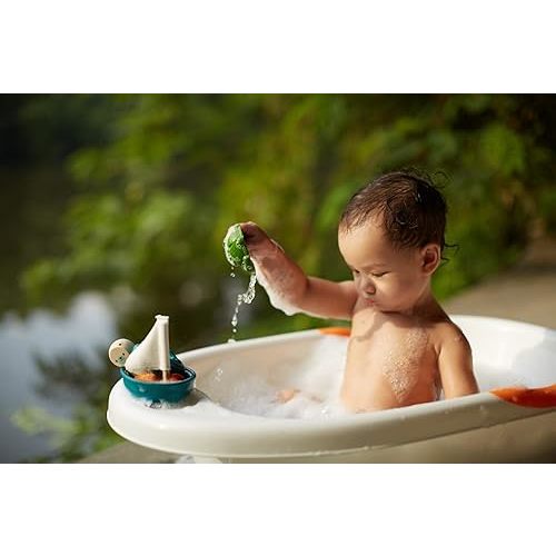 PlanToys Wooden 4 Piece Sea Life Bath Set (5658) | Sustainably Made from Rubberwood and Non-Toxic Paints and Dyes | Eco-Friendly PlanWood