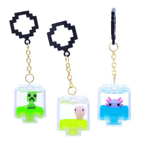 Minecraft Charms Backpack Hanger, Action Figure Accessory Keychain, Children Ages 3+