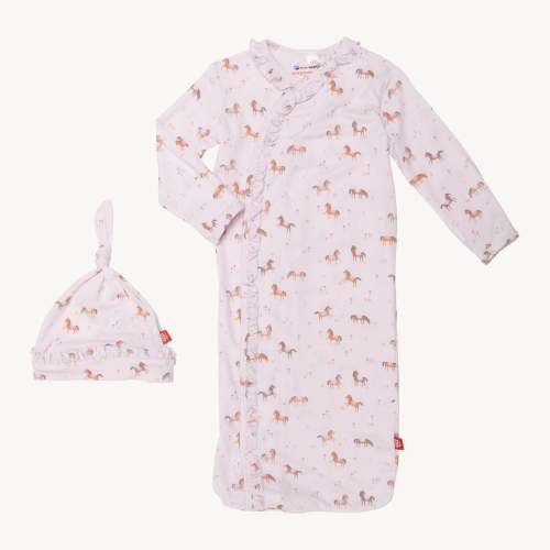 purple rein modal magnetic cozy sleeper gown + hat set – Magnetic Me