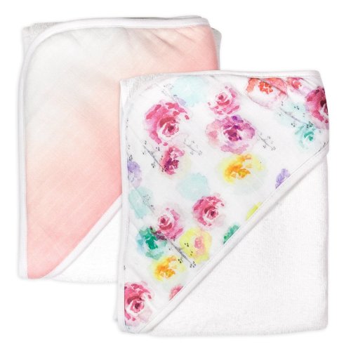 2-Pack Organic Cotton Hooded Towels, Rose Blossom – Honest Baby Clothing