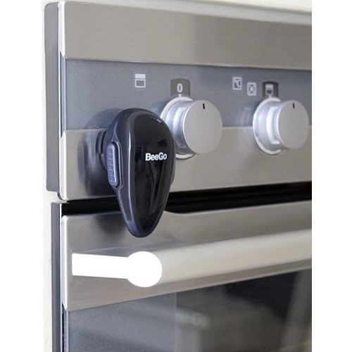 BeeGo® Oven Lock - No-Drill, Heat-Resistant, Self-Adhesive Durable & Easy to Install Oven Safety Locks for Toddlers, Baby proofing Doors, Black