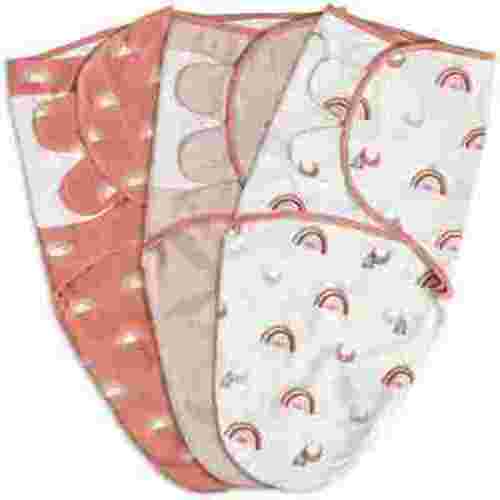 Gllquen Baby Organic Cotton Swaddle 3-Pack for 0-3 Months Newborn Boys Girls, Moon Stars