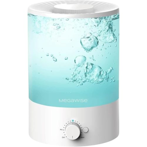 MegaWise 3.5L Cool Mist Humidifier – Whisper-Quiet Ultrasonic Vaporizer for Baby Nursery, Bedroom & Office | Top-Fill Design, Essential Oil Diffuser, Easy to Clean, 7-Color Night Light, Auto Shut-Off