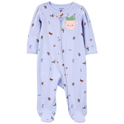 Baby Girls Plant Zip Up Cotton Sleep and Play
