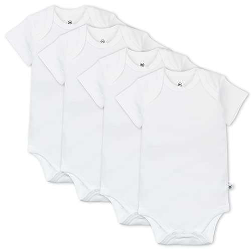 HonestBaby unisex-baby Multipack Short Sleeve Bodysuits One-piece 100% Organic Cotton for Infant Baby Boys, Girls, Unisex